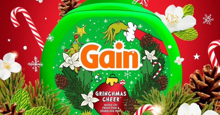 Gain Grinchmas Cheer Flings Laundry detergent Pods 60-Count