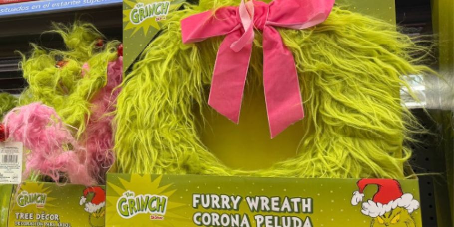 *NEW* Furry Grinch Christmas Wreath Just $20.98 on Walmart.com