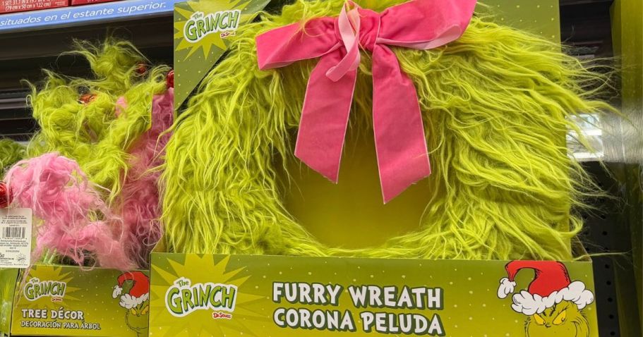 *NEW* Furry Grinch Christmas Wreath Just $20.98 on Walmart.com
