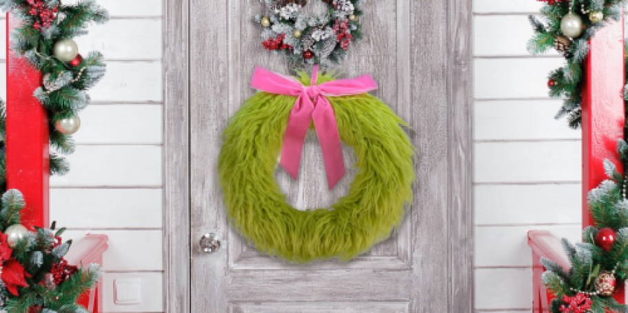 *NEW* Furry Grinch Christmas Wreath Just $20.98 on Walmart.com