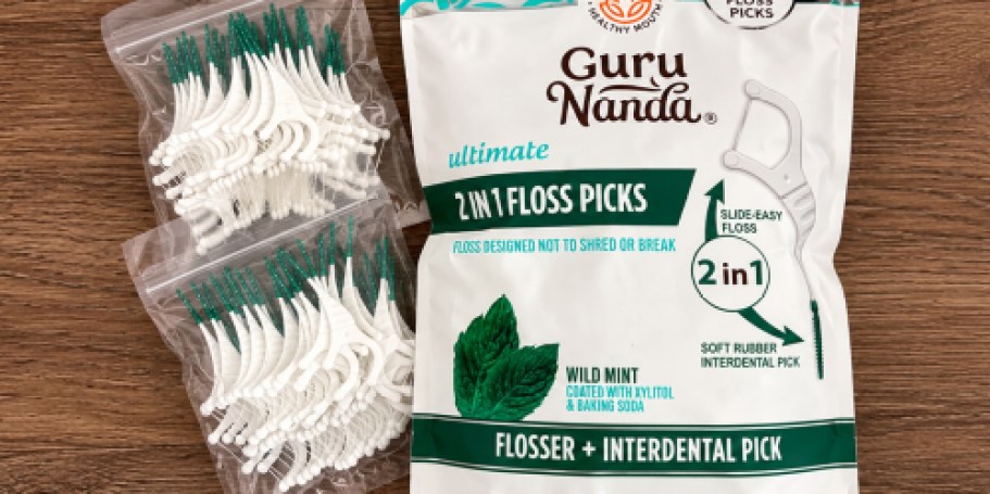GuruNanda Dental Floss Picks 160-Count Just $3.61 Shipped on Amazon