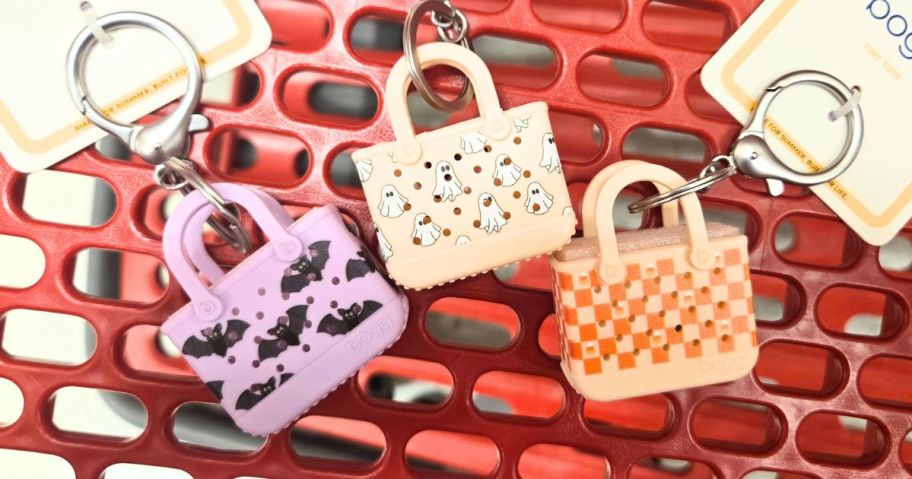 Halloween Bogg Bag Keychains in cart in store