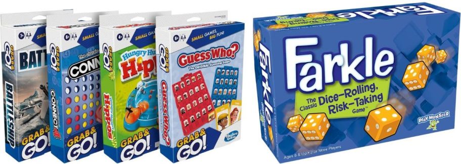 Hasbro Grab and Go! Bundle 4-Pack and Farkle Dice Games