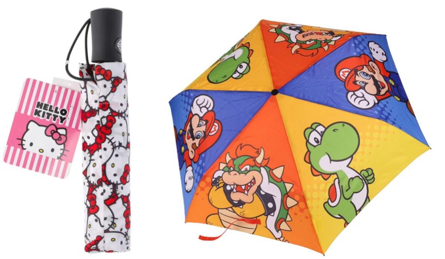 Hello Kitty and Super Mario Umbrellas