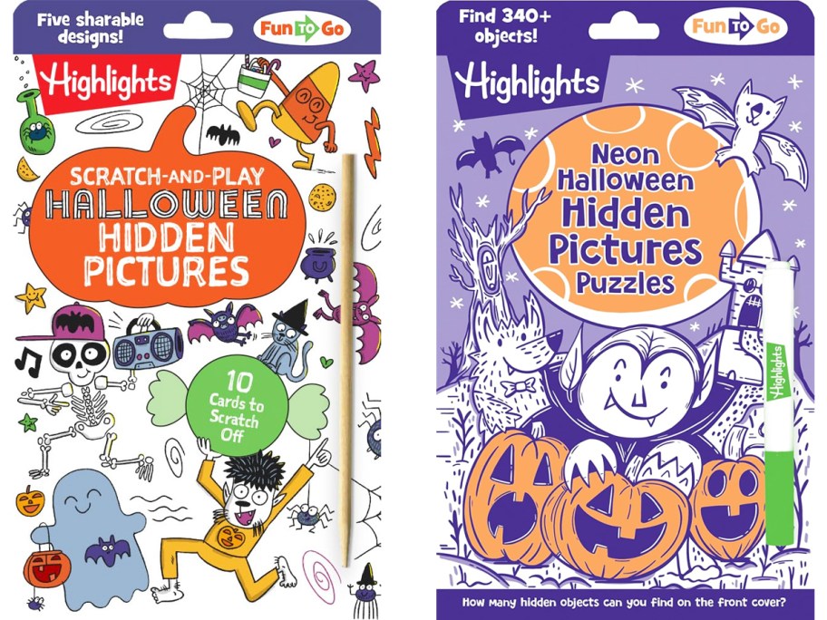 two Highlights Halloween Hidden Pictures books