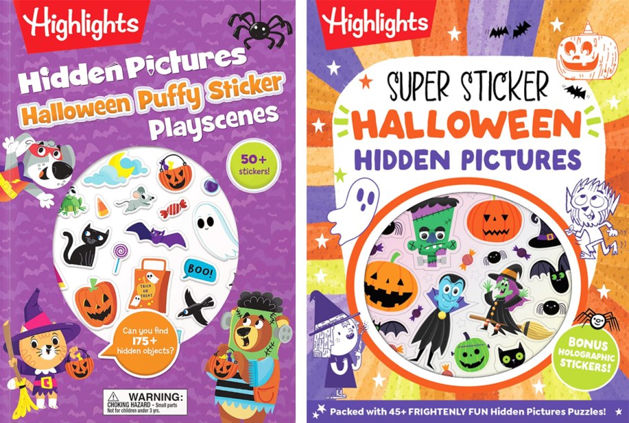 two Highlights Halloween Hidden Pictures books