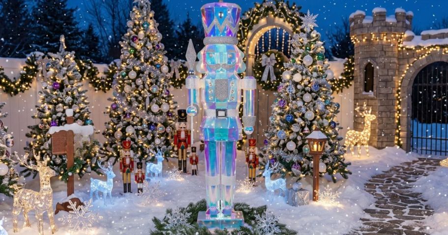 GO! This HUGE Walmart Iridescent Nutcracker Christmas Decoration Lights Up & Will March Away Quickly!