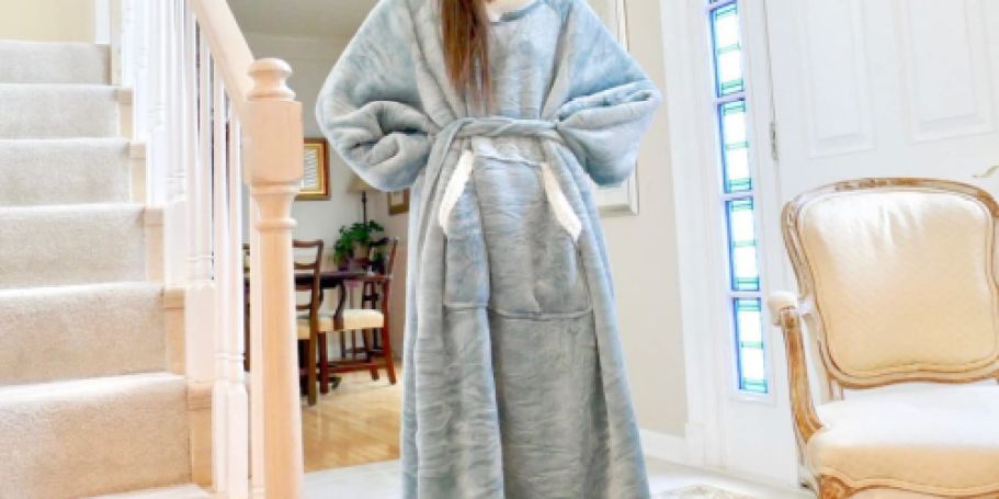 Long Sherpa Wearable Blanket Hoodie Just $17.99 on Amazon (Reg. $51)