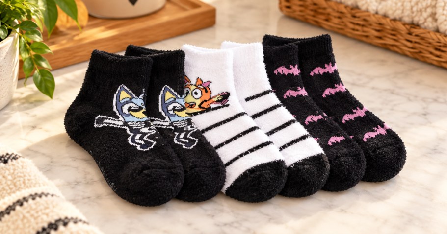 Kids Halloween Cozy Socks 3-Pack from $2.89 on Walmart.com (Bluey, Monsters Inc., & More)