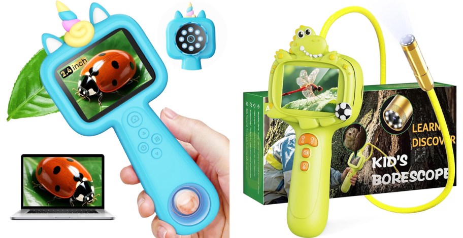 blue and green Kids Digital Microscopes