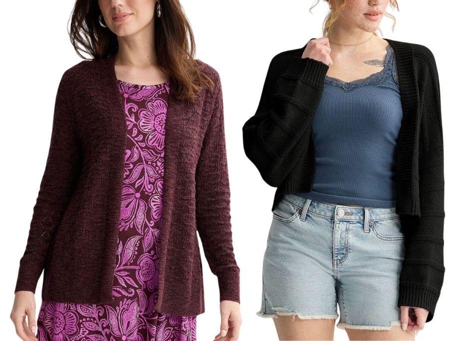 Kohls cardigan in red and black
