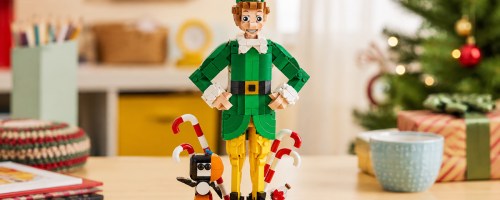 lego buddy the elf set on a wood table