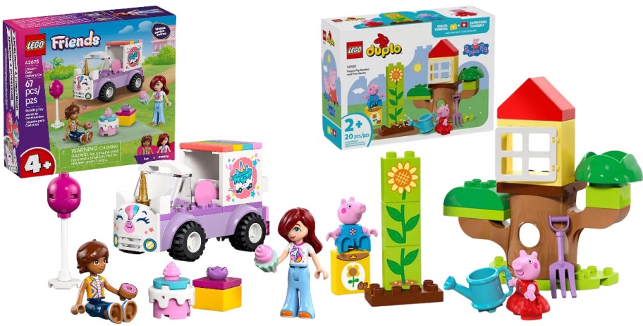 Ice cream truck and Peppa pig building sets
