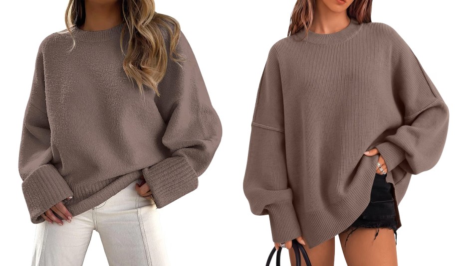 two women in brown sweaters