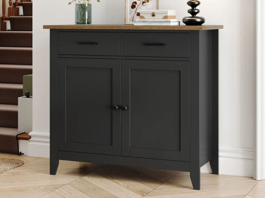 Lark Manor Ailynn Accent Cabinet Table in entryway