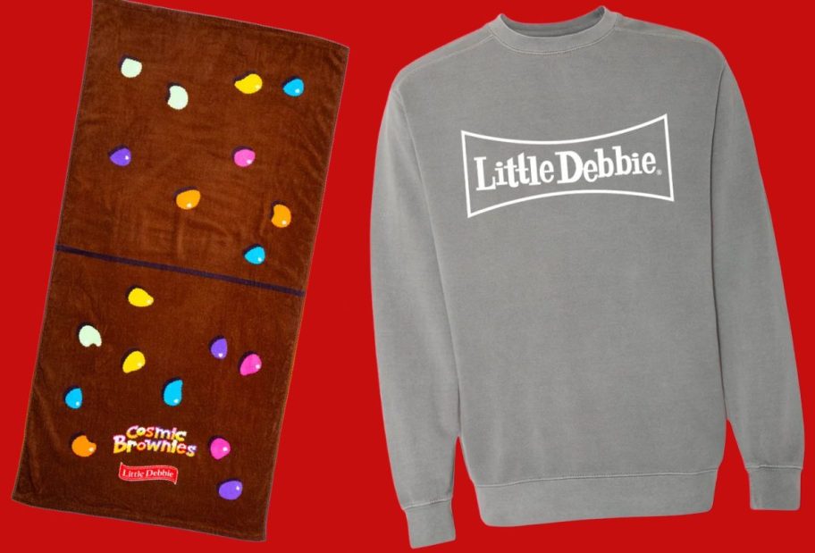 Little Debbie Beach Towel and Sweatshirt