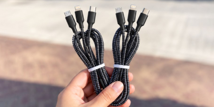 Multi-Charging Cable 2-Pack Just $5 on Amazon (Charge 3 Devices w/ ONE Cable!)