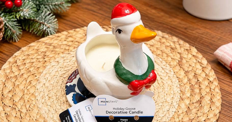 This Goose-Shaped Christmas Candle Is Ready to Waddle Into Your Holiday Decor