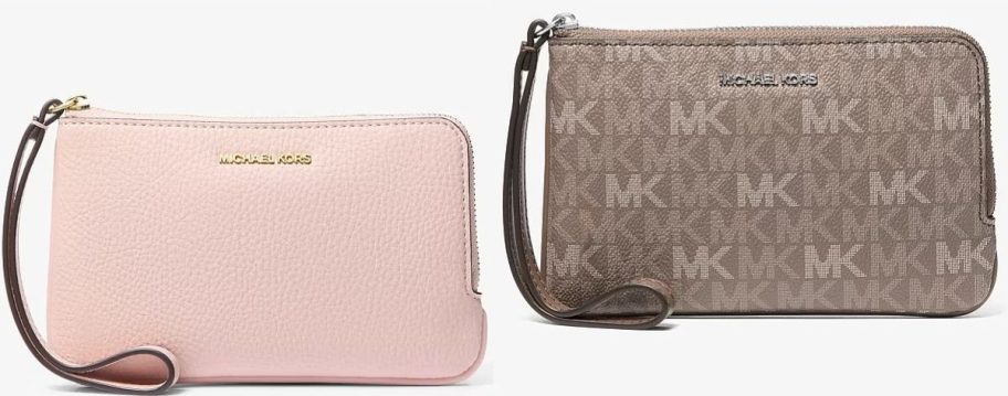 Stock images of two Michael Kors Wristlets