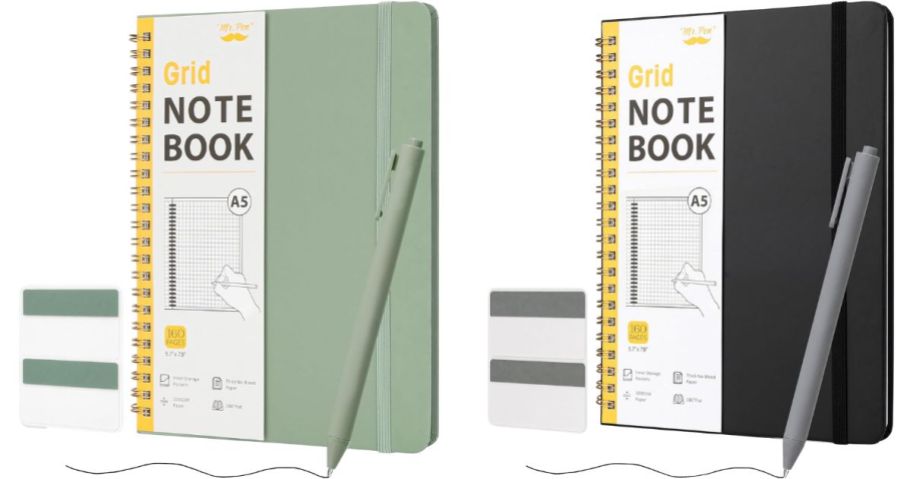 two Mr. Pen Graph Grid Spiral Journal Notebook Sets