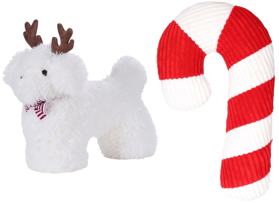 My Texas House Andy Christmas Dog Holiday Pillow and Holiday Time Candy Cane 10.5 Pillow