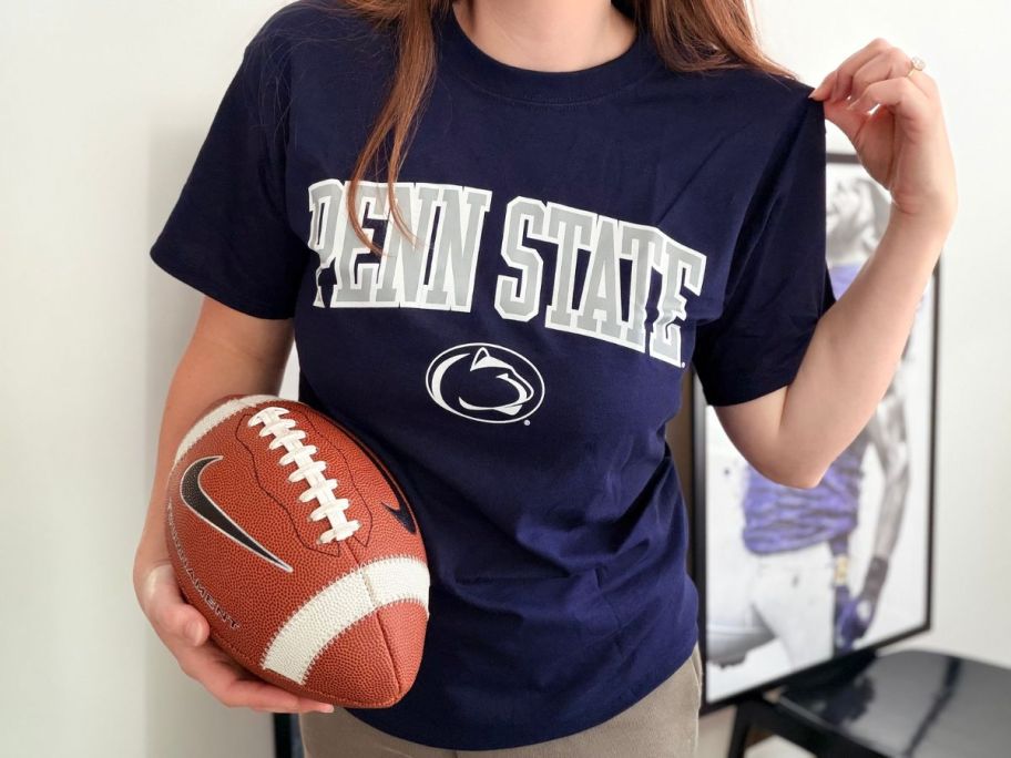 woman wearing a Penn State Tee