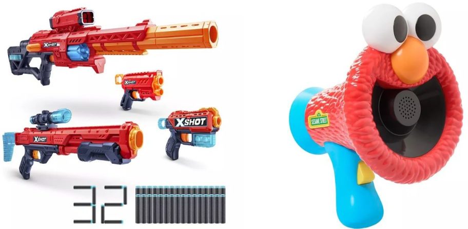 Nerf gun and elmo speaker
