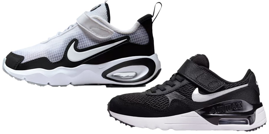 white and black nike sneakers