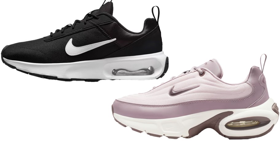 black and purple nike sneakers
