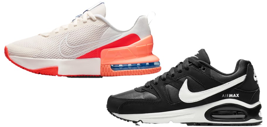 white and black nike sneakers