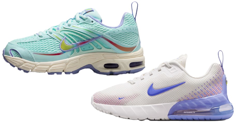 blue and white nike sneakers