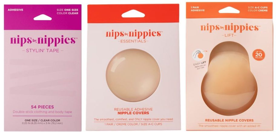 Nips by Nippies Women's Invisible Stylin' Tape and Reusable Sticky Silicone Nipple Covers