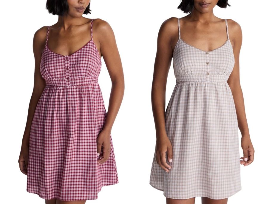 No boundaries plaid red and brown dress