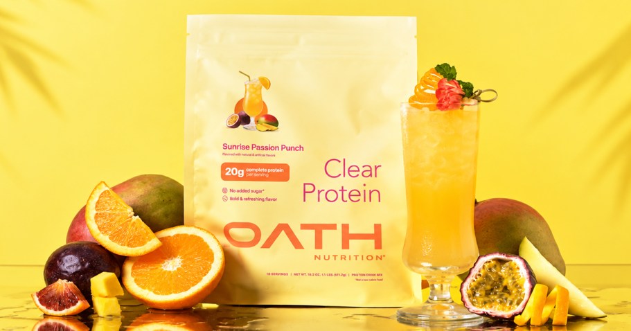 OATH Clear Protein Powder 18-Count Only $16.85 Shipped on Amazon (Reg. $35)