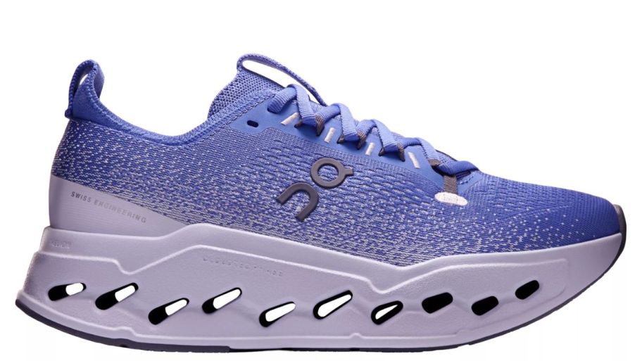 ON purple and gray sneakers