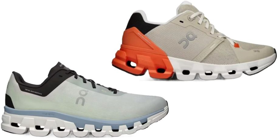 Stock images of two On running shoes for men and women