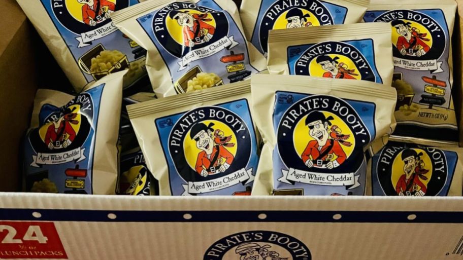 Pirate booty bags inside of their box