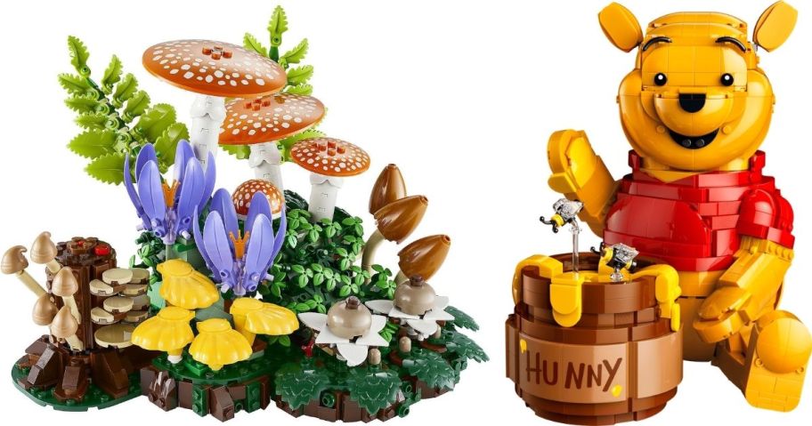 Stock images of LEGO Botanicals Wild Mushrooms and Winne the Pooh