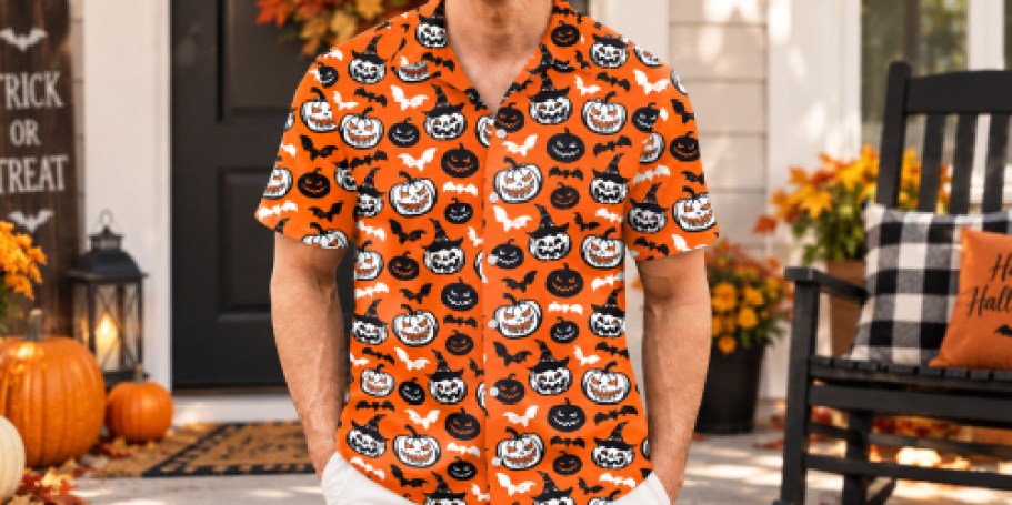 Men’s Aloha Shirts Only $3.99 on Amazon (Includes Fun Halloween Print)