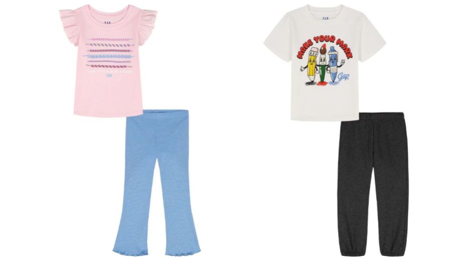 Sam's club GAP kid two piece sets in pink and white