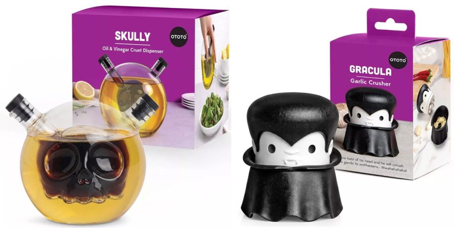 Skully Oil and Vinegar dispenser and Garlic Crusher