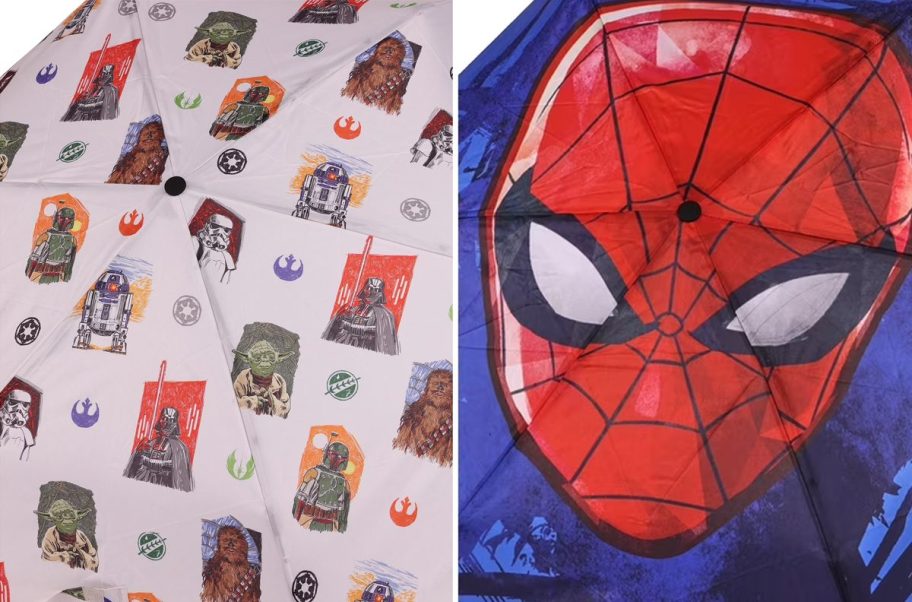 Star Wars and Spider-Man Umbrellas