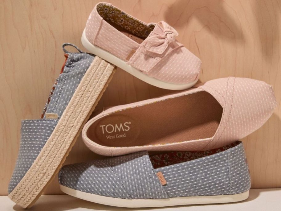 TOMS stacked shoes in different styles