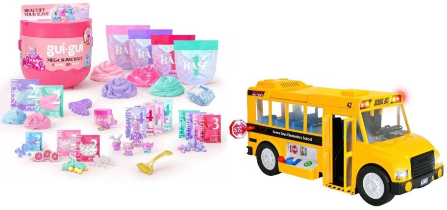 Gui Gui Mega Slime Haul and Maxx Action School Bus Toy Vehicle