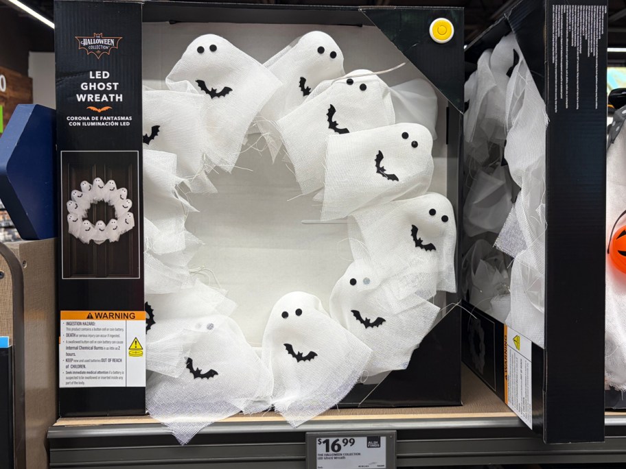 The Halloween Collection LED Ghost Wreath