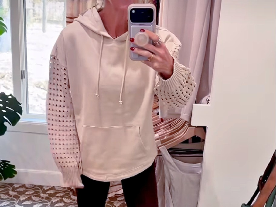 Grab This Adorable Walmart Hoodie w/ Crochet Sleeves for UNDER $7!