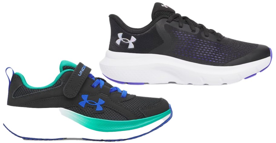 two black under armour running shoes