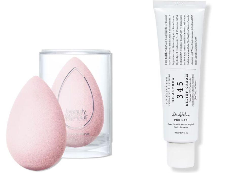 Stock image of Beauty Blender BUBBLE Sponge and Dr. Althea 345 Relief Cream