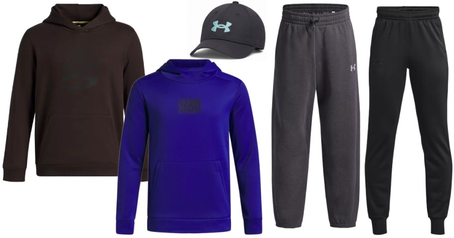 Stock images of under armour boys hoodies, hat, and sweatpants