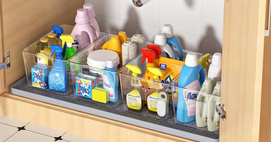Under Sink Mat w/ Four Storage Bins Just $14.99 on Amazon (Reg. $40)